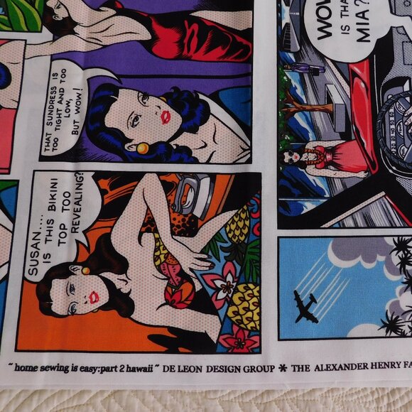 home seeing is easy pop art Roy Lichtenstein comic book Alexander Henry fabric - Picture 4 of 16